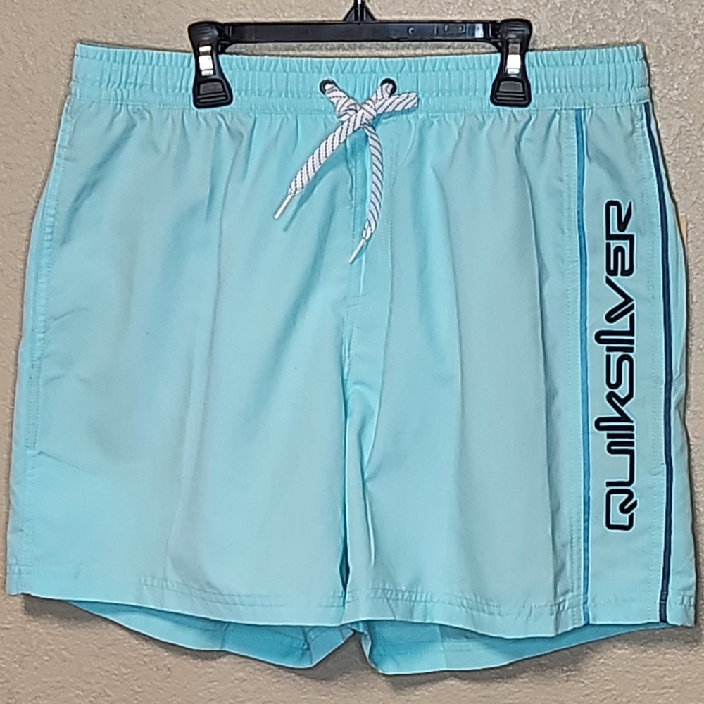 Quiksilver Men's Gepo Light Blue Swim Shorts W/pockets Sizes S, M And L